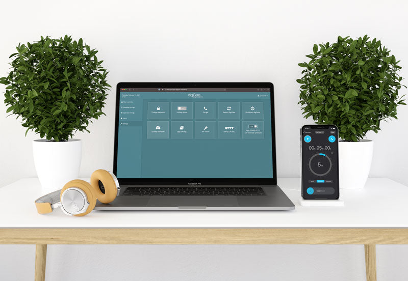 digiGate web portal control for device administration of an electric gate
