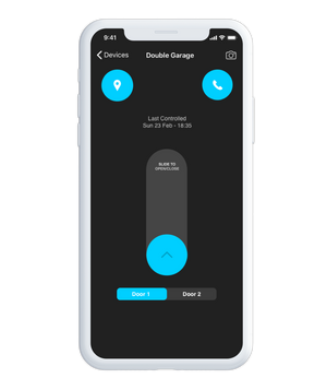 digiGate app screen with garage controls