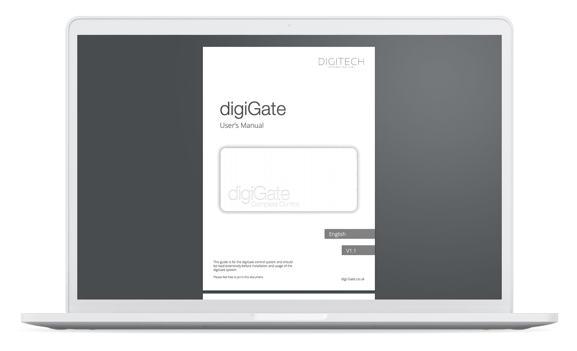 digiGate instruction manual on computer